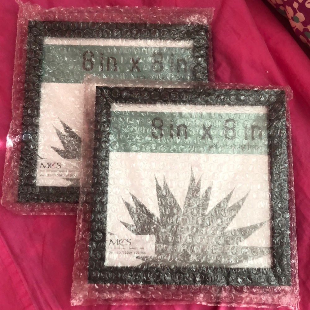 8”x8” wooden finish frames w glass Quantity 2